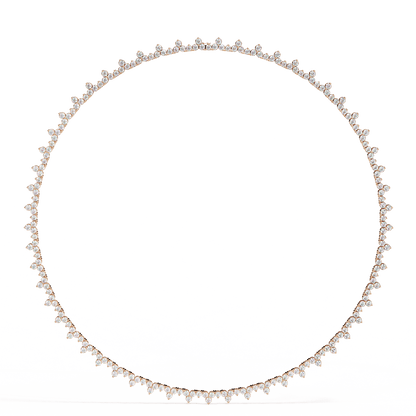 Three Petals floral Diamond Necklace