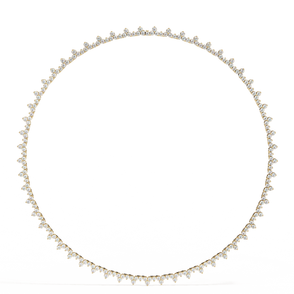Three Petals floral Diamond Necklace