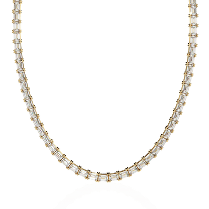 Queens Emerald Cut Diamond Necklace