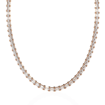 Queens Emerald Cut Diamond Necklace