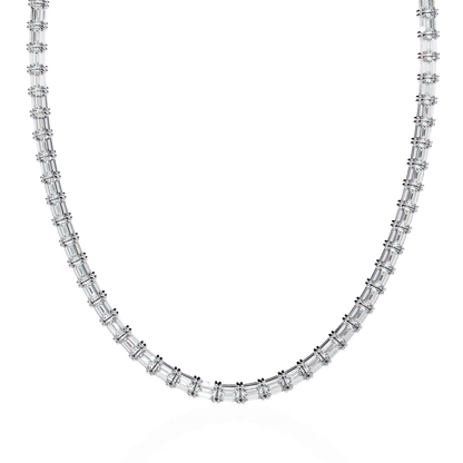 Queens Emerald Cut Diamond Necklace