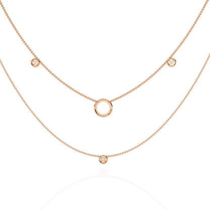 Layered Chain Neckalce With Circles