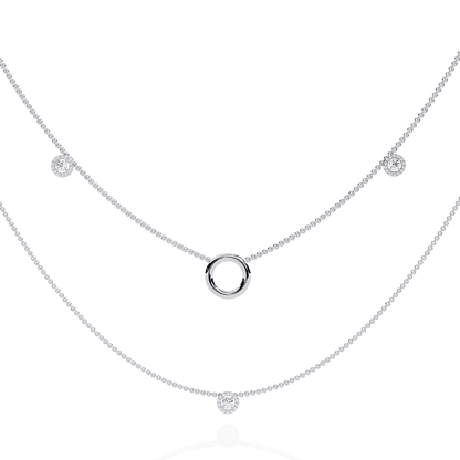 Layered Chain Neckalce With Circles