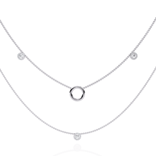 Layered Chain Neckalce With Circles