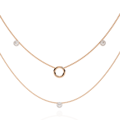 Layered Chain Neckalce With Circles