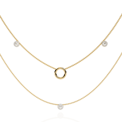 Layered Chain Neckalce With Circles