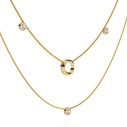 Layered Chain Neckalce With Circles