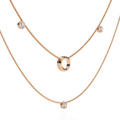Layered Chain Neckalce With Circles