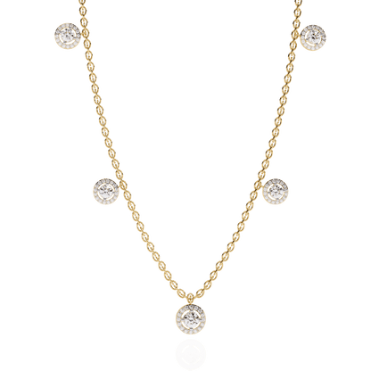 Halo Round Cut Diamond Necklace