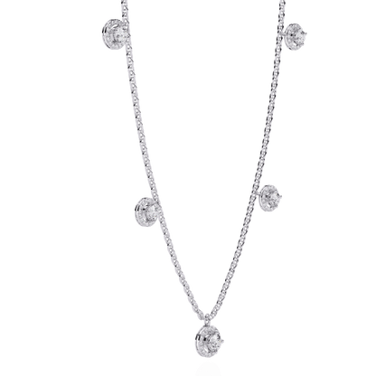 Halo Round Cut Diamond Necklace