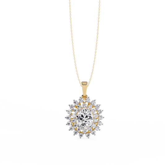 Maricci Oval Solitaire Necklace
