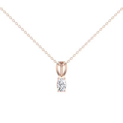 1 Carat Daily Wear Oval Shaped Solitaire Pendant
