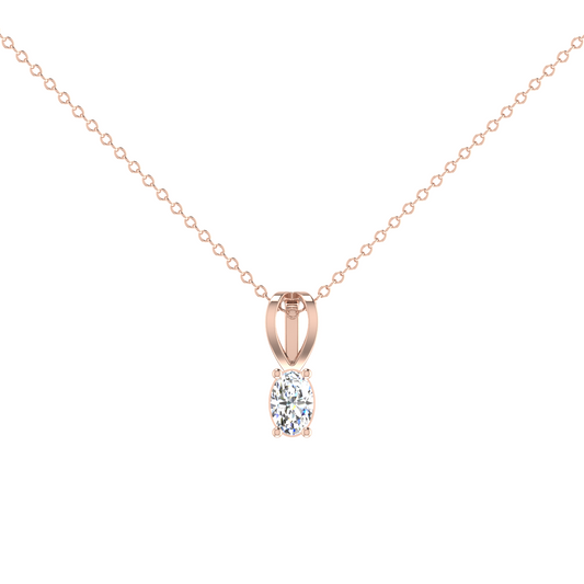 1 Carat Daily Wear Oval Shaped Solitaire Pendant