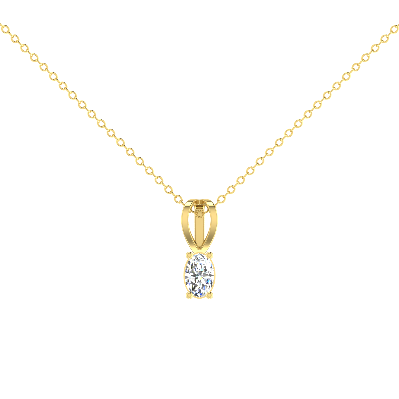 1 Carat Daily Wear Oval Shaped Solitaire Pendant