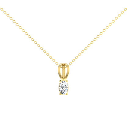 1 Carat Daily Wear Oval Shaped Solitaire Pendant