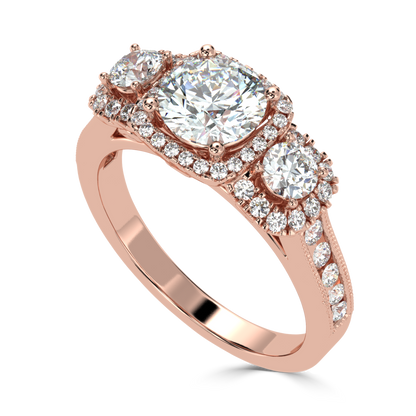 Three Stone Maricci Solitaire Ring