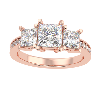 Trio of Royals Solitaire Ring