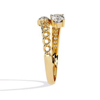 Serpentine Diamond Ring
