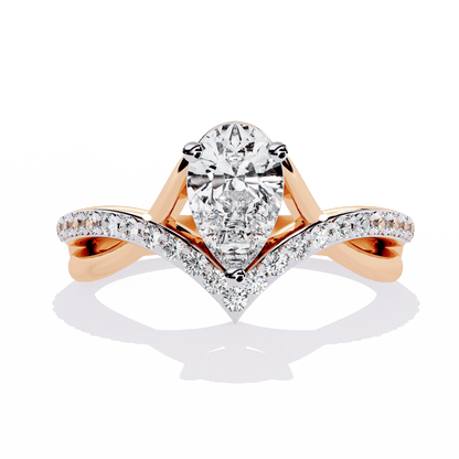 Seashell Drop shape Solitaire Ring
