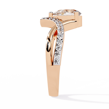 Seashell Drop shape Solitaire Ring