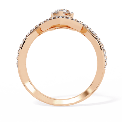 Seashell Drop shape Solitaire Ring