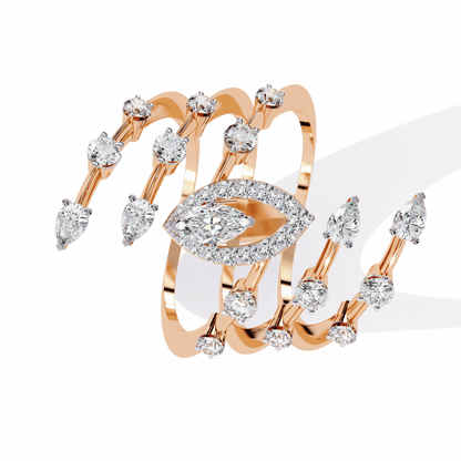 Spiral Charm Diamond Ring