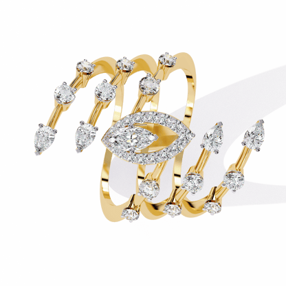 Spiral Charm Diamond Ring