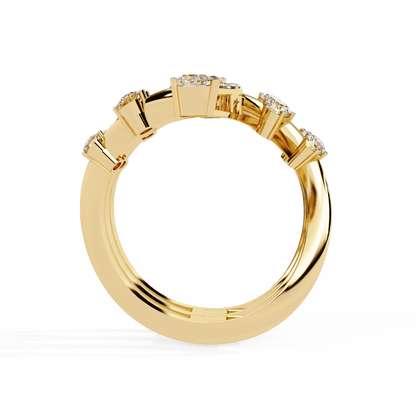 Spiral Charm Diamond Ring
