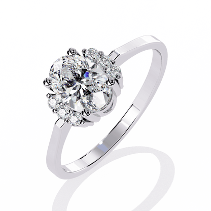 Wild Rose Oval Solitaire Ring