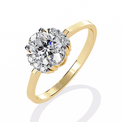 Wild Rose Oval Solitaire Ring