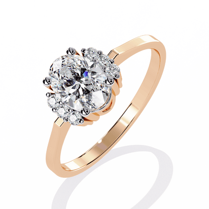 Wild Rose Oval Solitaire Ring