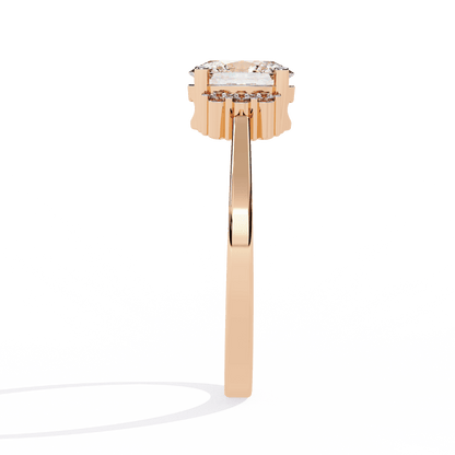 Wild Rose Oval Solitaire Ring