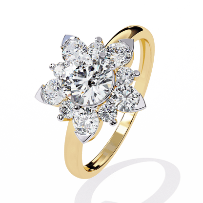 Rose Round Solitaire Ring