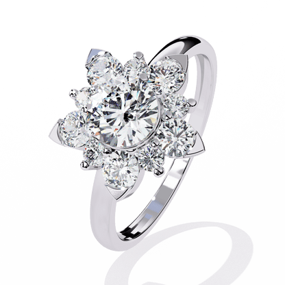 Rose Round Solitaire Ring
