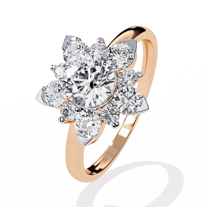Rose Round Solitaire Ring
