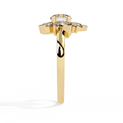 Rose Round Solitaire Ring