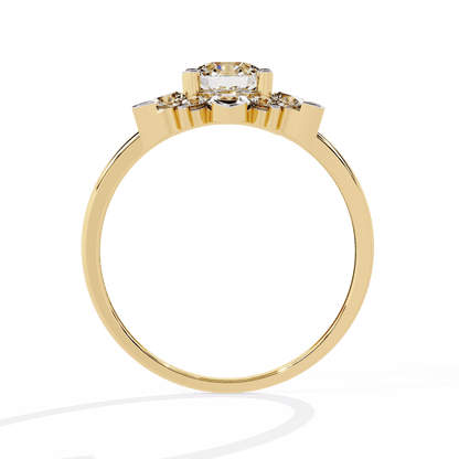 Rose Round Solitaire Ring