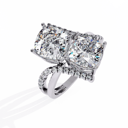 Double Cushion Solitaire Ring