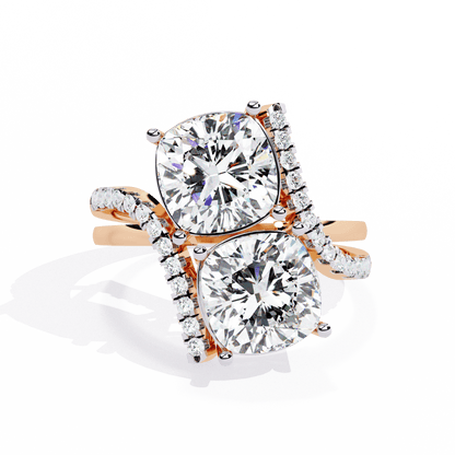 Double Cushion Solitaire Ring