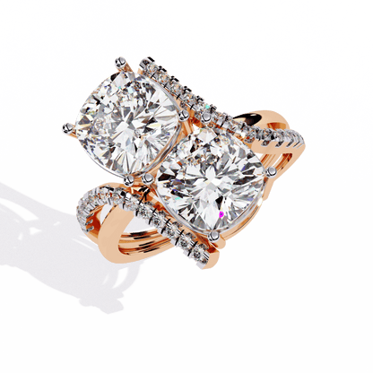 Double Cushion Solitaire Ring