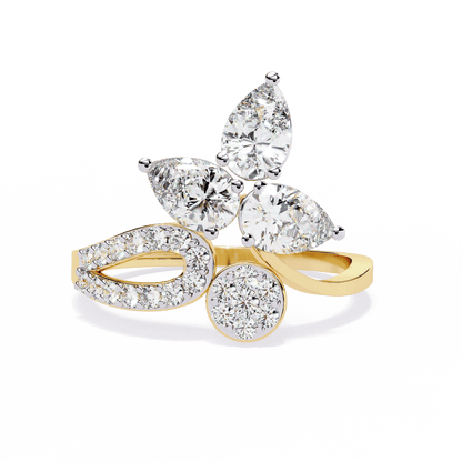 White Pea Cock Diamond ring