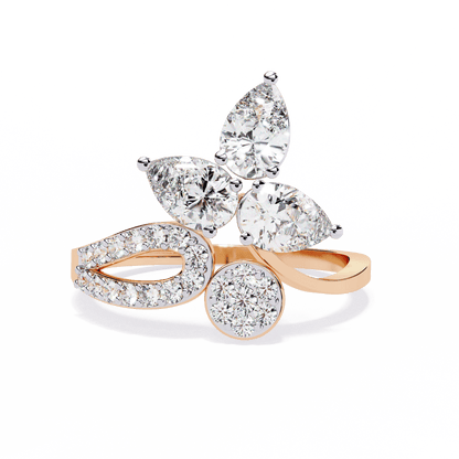White Pea Cock Diamond ring