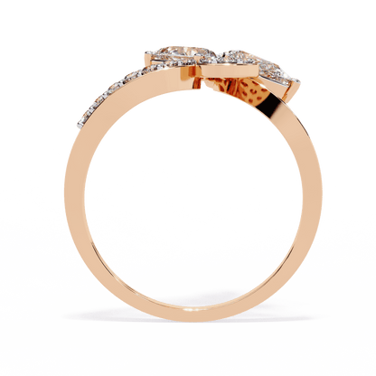 White Pea Cock Diamond ring
