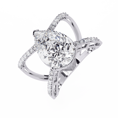 Light Weight Daily Wear Diamond Halo ring