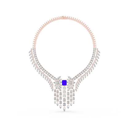 Majestic Royal Sapphire & Diamond Bridal Necklace - Price On Request