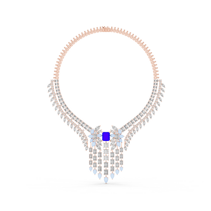 Majestic Royal Sapphire & Diamond Bridal Necklace - Price On Request