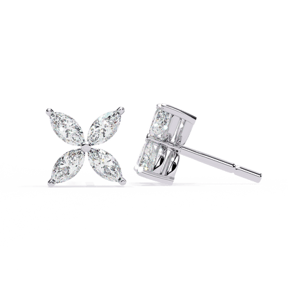 Cross Marquise Diamond Earrings