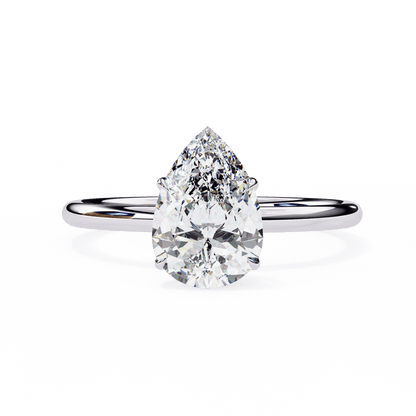 Prestine Pear Shape Solitaire Ring