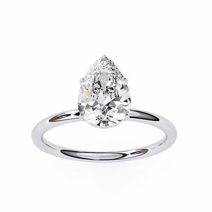 Prestine Pear Shape Solitaire Ring
