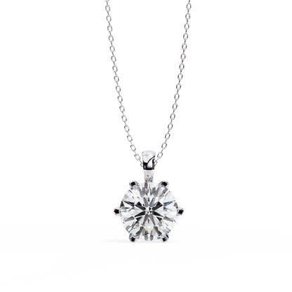 2.2 Carat Six Prong Round Solitaire Pendant